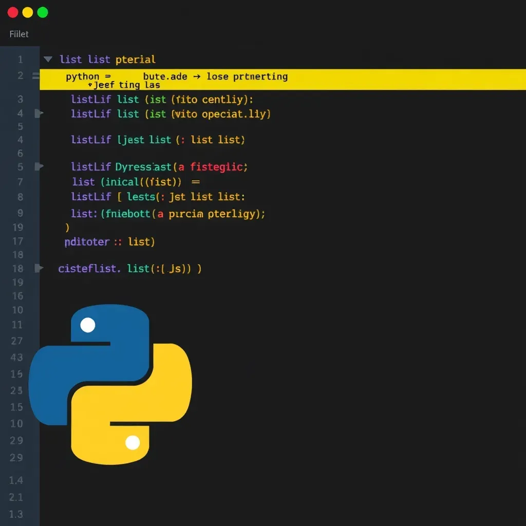 Python Code Editor mit Listenoperationen