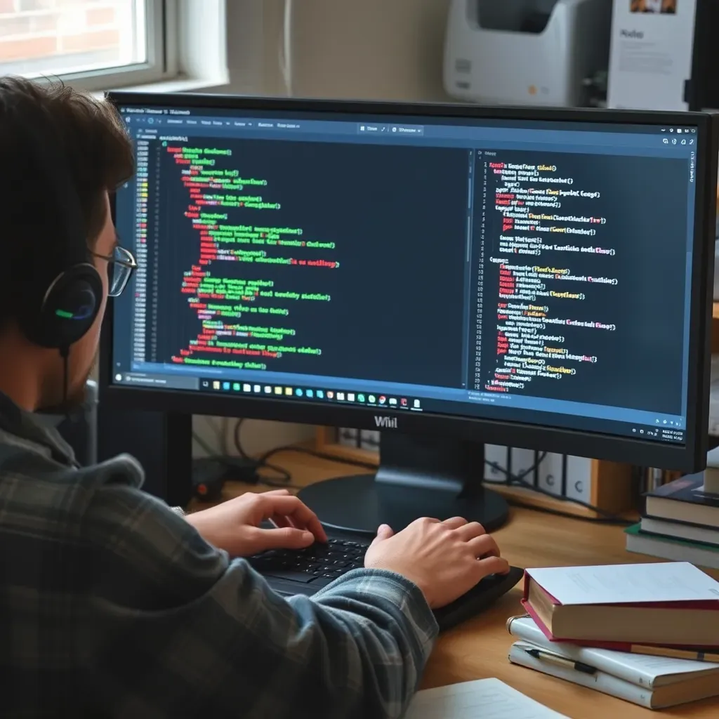 Entwickler bei der Arbeit mit C# Code