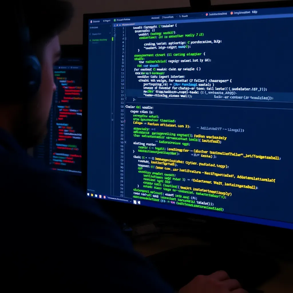 Ein Programmierer, der Python verwendet, um Funktionen zu erstellen.